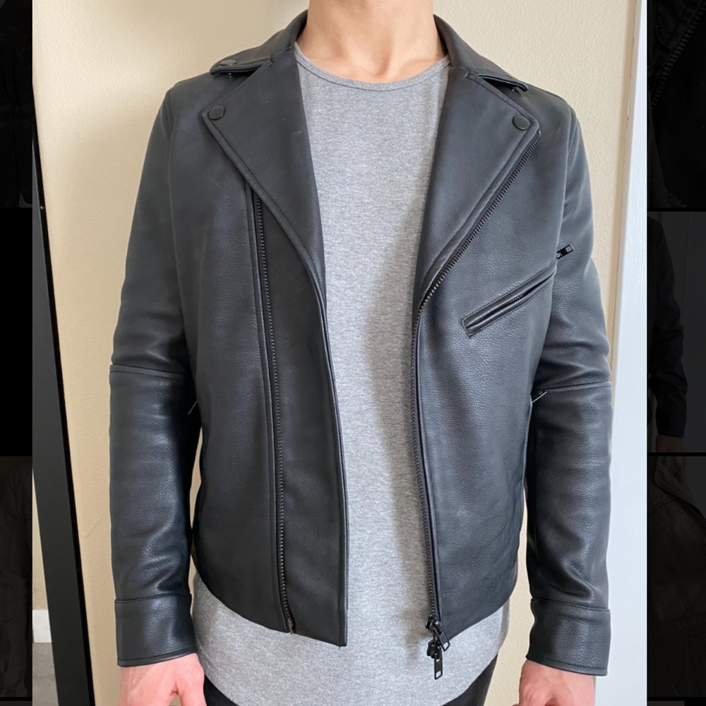 Bullhead Denim Co. leather biker jacket ( S )